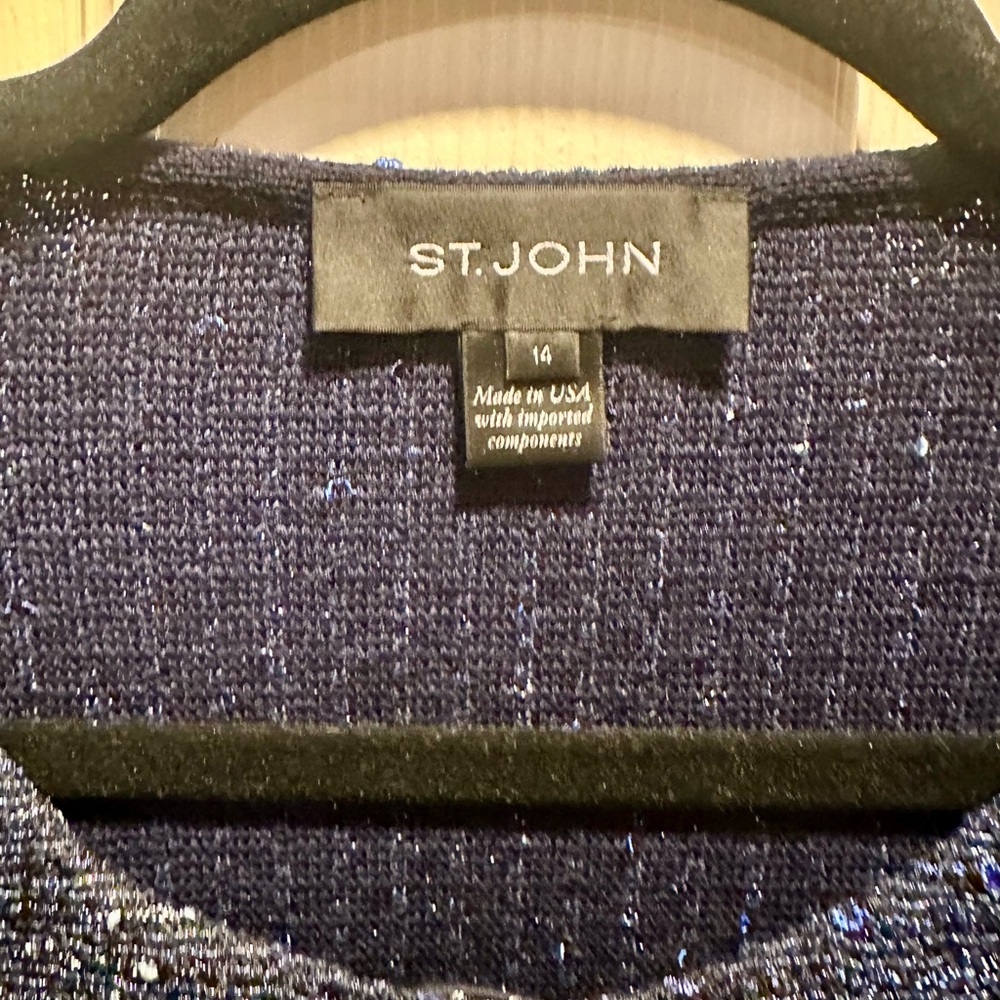 St. John Navy Tweed Jacket - Picture 4 of 5